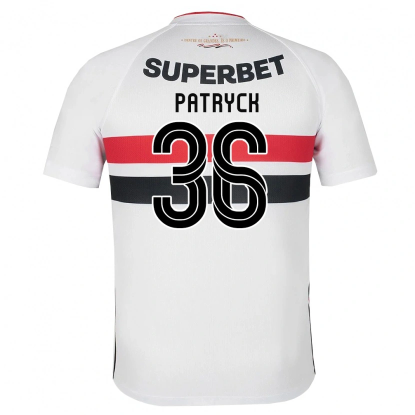 Danxen Criança Camisola Patryck #36 Branco Vermelho Preto Principal 2026/27 Camisa Brasil