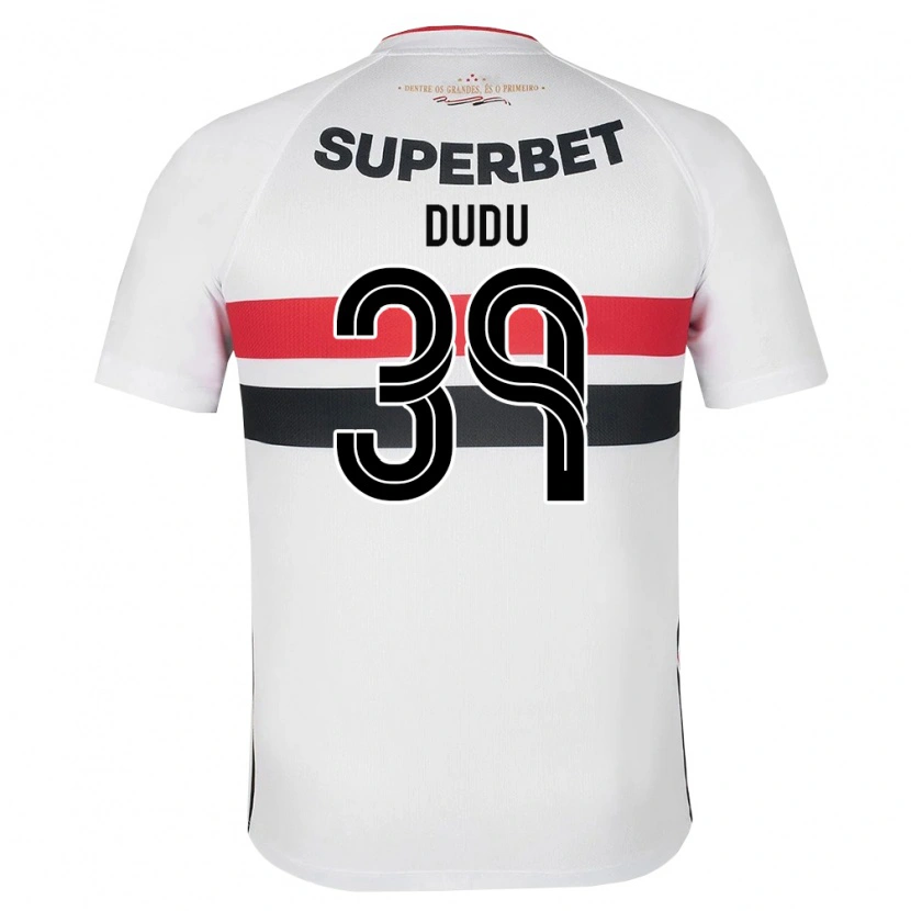 Danxen Criança Camisola Dudu #39 Branco Vermelho Preto Principal 2026/27 Camisa Brasil