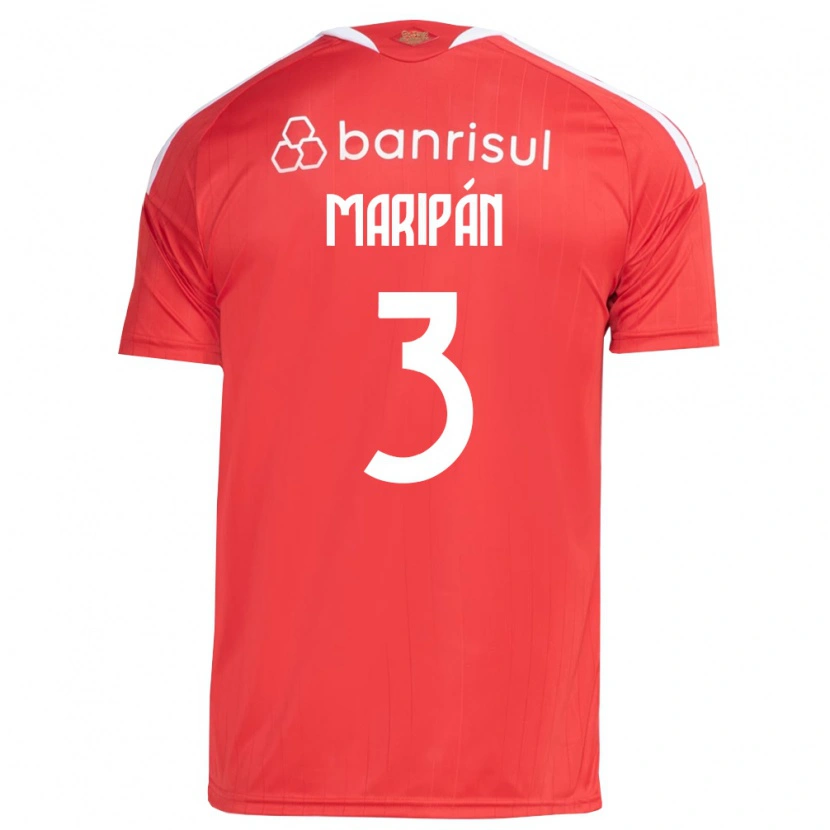 Danxen Criança Camisola Guillermo Maripán #3 Vermelho Branco Principal 2026/27 Camisa Brasil