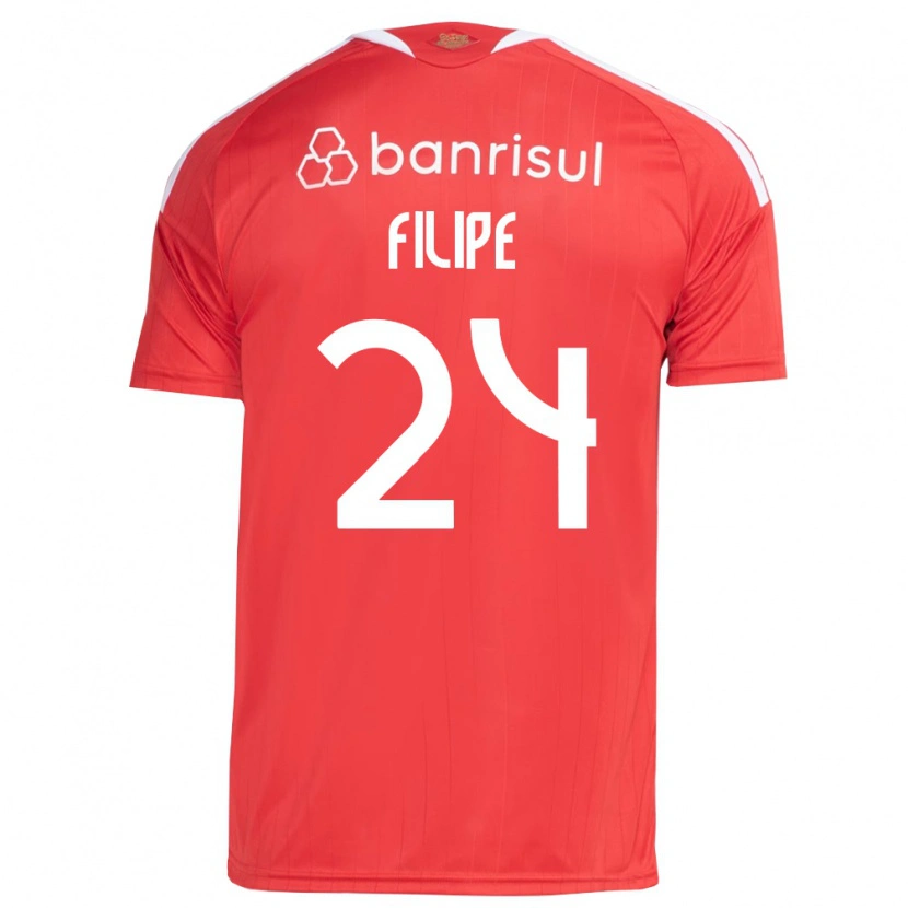 Danxen Criança Camisola Filipe Sírio #24 Vermelho Branco Principal 2026/27 Camisa Brasil