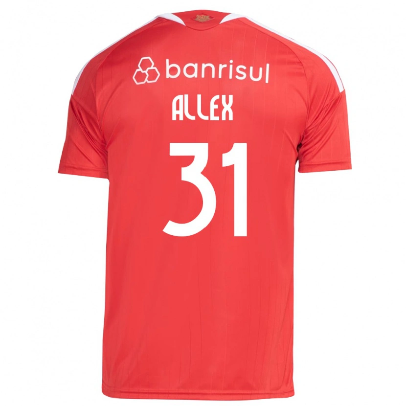 Danxen Criança Camisola Allex Rodrigues Pereira Da Silva #31 Vermelho Branco Principal 2026/27 Camisa Brasil