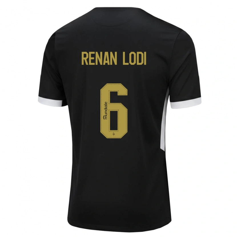 Danxen Criança Camisola Renan Lodi #6 Preto Branco Amarelo Principal 2026/27 Camisa Brasil