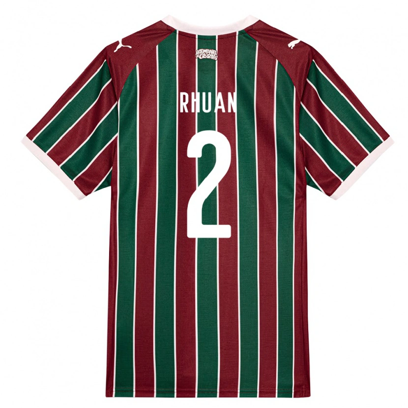 Danxen Criança Camisola Rhuan Allan Dourado Ribeiro #2 Verde Borgonha Branco Principal 2026/27 Camisa Brasil