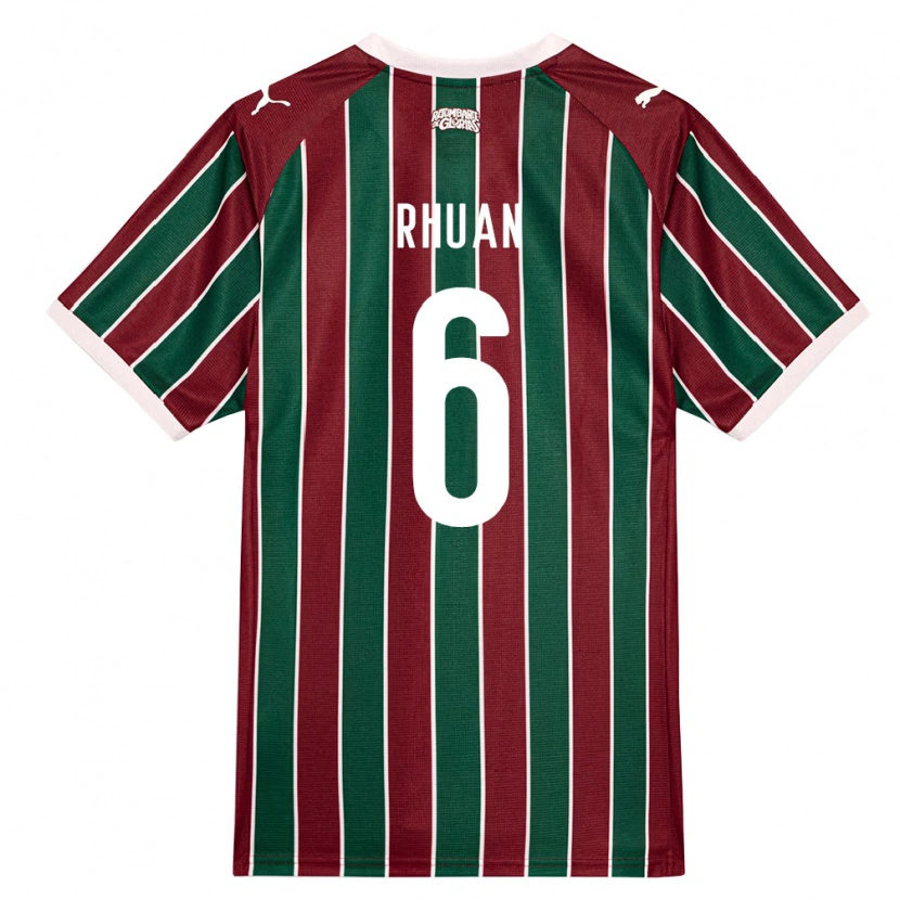 Danxen Criança Camisola Rhuan Wallace Stoeberl Barboza #6 Verde Borgonha Branco Principal 2026/27 Camisa Brasil