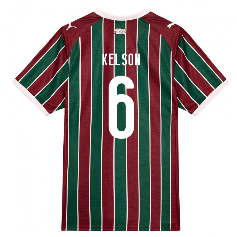 Danxen Criança Camisola Francisco Kelson Silva De Sousa #6 Verde Borgonha Branco Principal 2026/27 Camisa Brasil