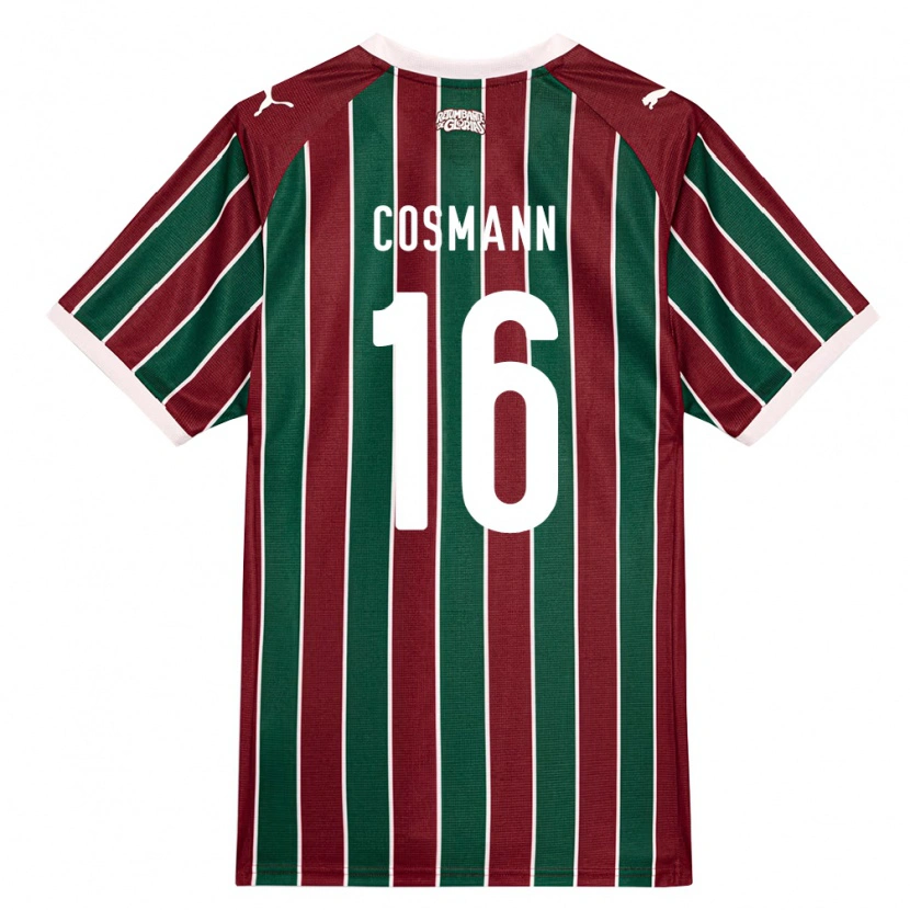 Danxen Criança Camisola Yasmin Cosmann #16 Verde Borgonha Branco Principal 2026/27 Camisa Brasil