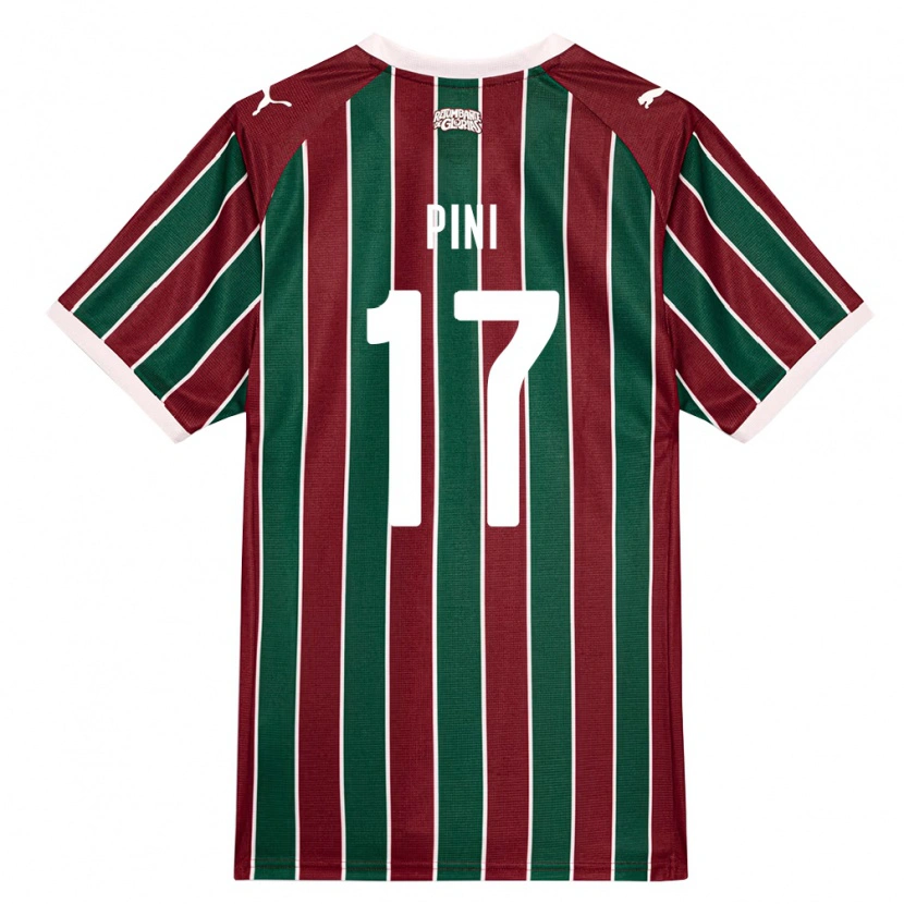 Danxen Criança Camisola Camila Pini #17 Verde Borgonha Branco Principal 2026/27 Camisa Brasil