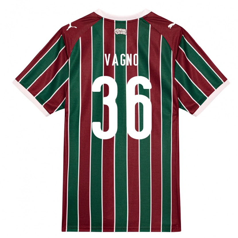 Danxen Criança Camisola Vagno De Sousa Brito Júnior #36 Verde Borgonha Branco Principal 2026/27 Camisa Brasil