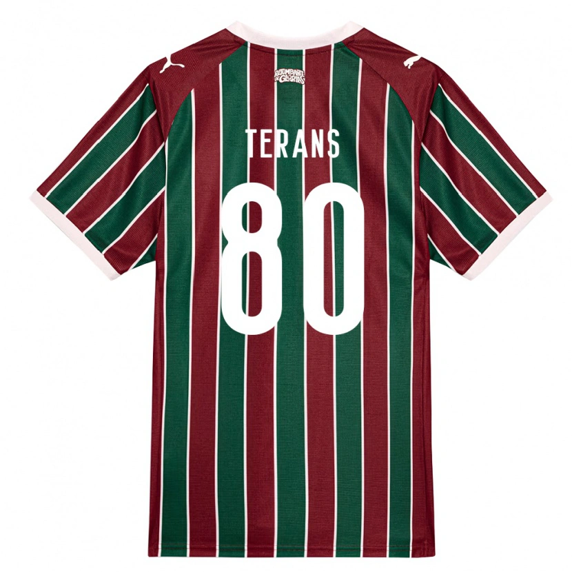 Danxen Criança Camisola David Terans #80 Verde Borgonha Branco Principal 2026/27 Camisa Brasil