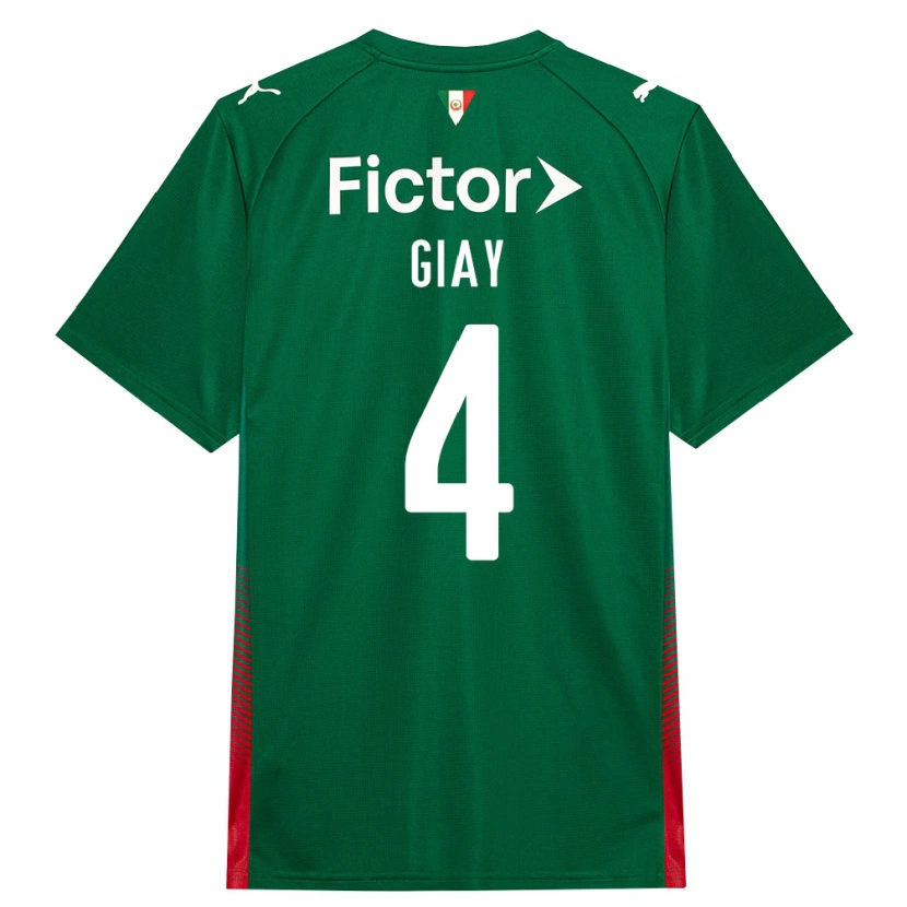Danxen Criança Camisola Agustín Giay #4 Verde Vermelho Branco Principal 2026/27 Camisa Brasil