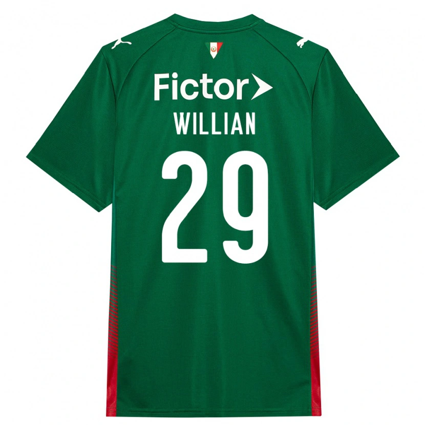 Danxen Criança Camisola Willian #29 Verde Vermelho Branco Principal 2026/27 Camisa Brasil
