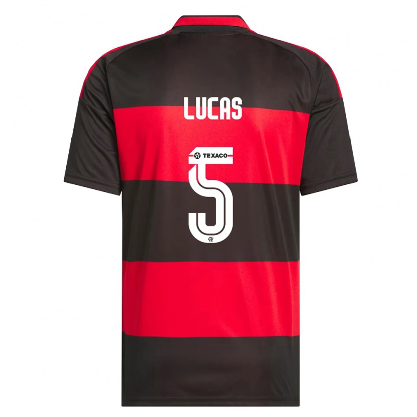 Danxen Criança Camisola Rayan Lucas #5 Vermelho Preto Branco Principal 2026/27 Camisa Brasil