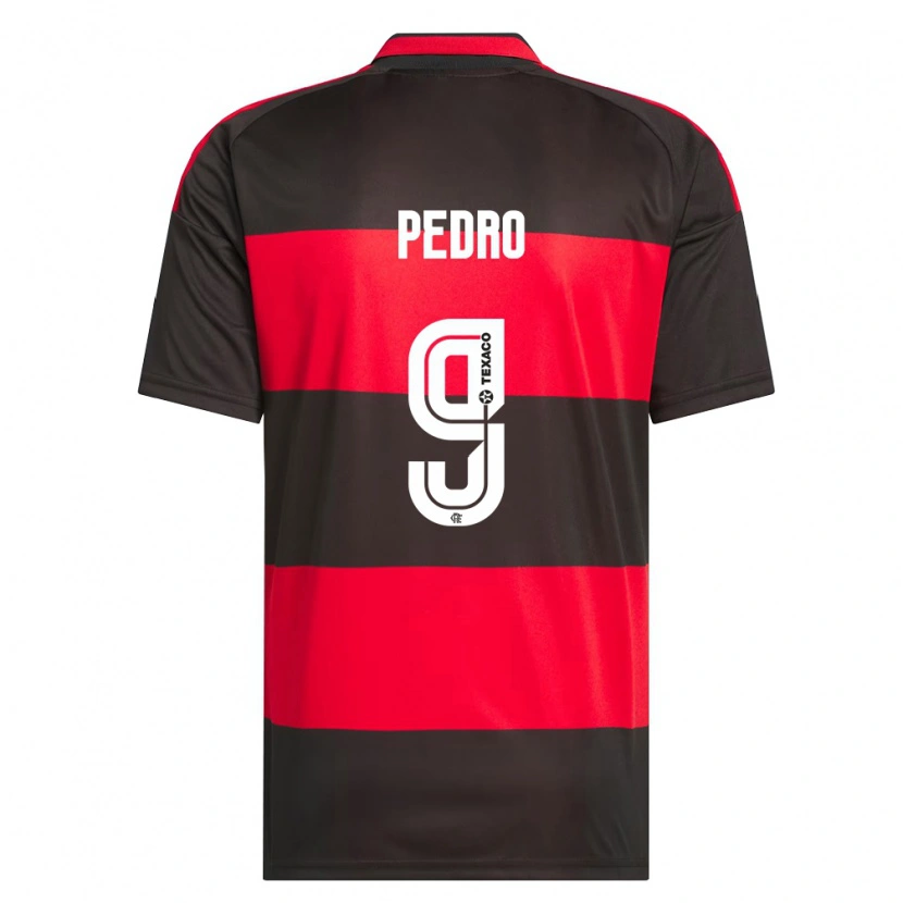 Danxen Criança Camisola Pedro Guilherme Abreu Dos Santos #9 Vermelho Preto Branco Principal 2026/27 Camisa Brasil