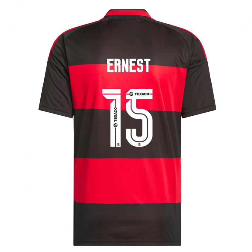 Danxen Criança Camisola Ernest Muñoz Mellis #15 Vermelho Preto Branco Principal 2026/27 Camisa Brasil