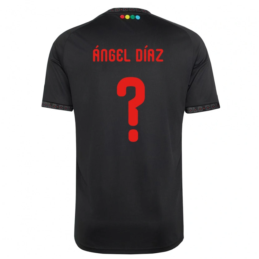 Danxen Criança Camisola Ángel Díaz #0 Preto Vermelho Alternativa 2026/27 Camisa Brasil