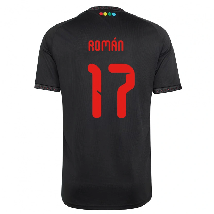 Danxen Criança Camisola Iván Román #17 Preto Vermelho Alternativa 2026/27 Camisa Brasil