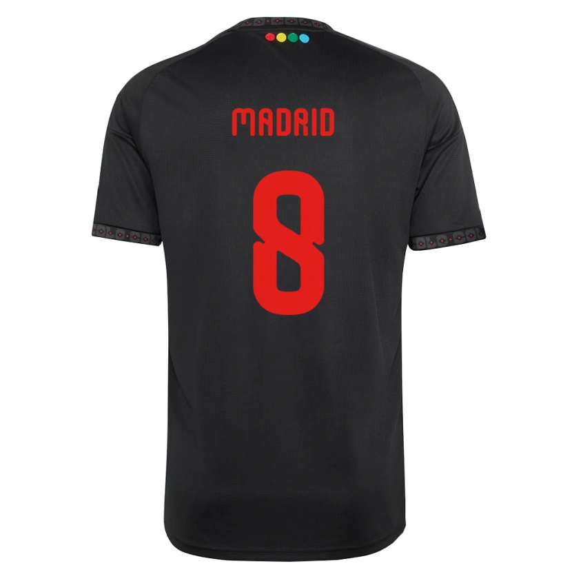 Danxen Criança Camisola Álvaro Madrid #8 Preto Vermelho Alternativa 2026/27 Camisa Brasil