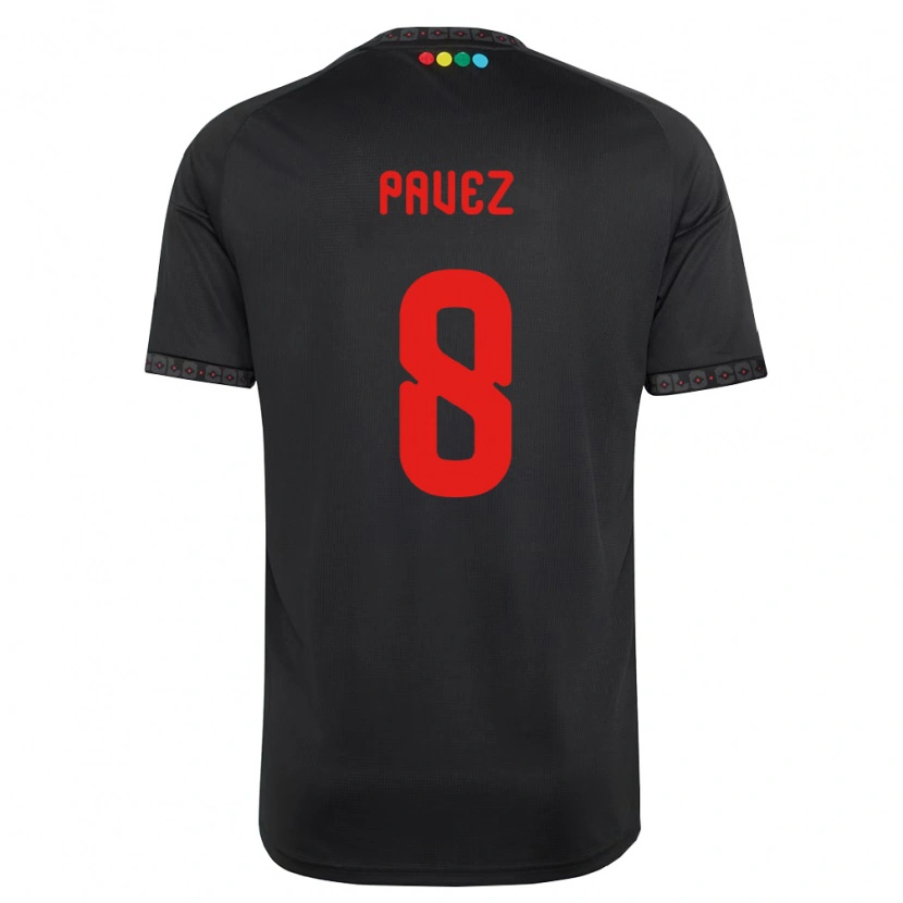 Danxen Criança Camisola Esteban Pavez #8 Preto Vermelho Alternativa 2026/27 Camisa Brasil