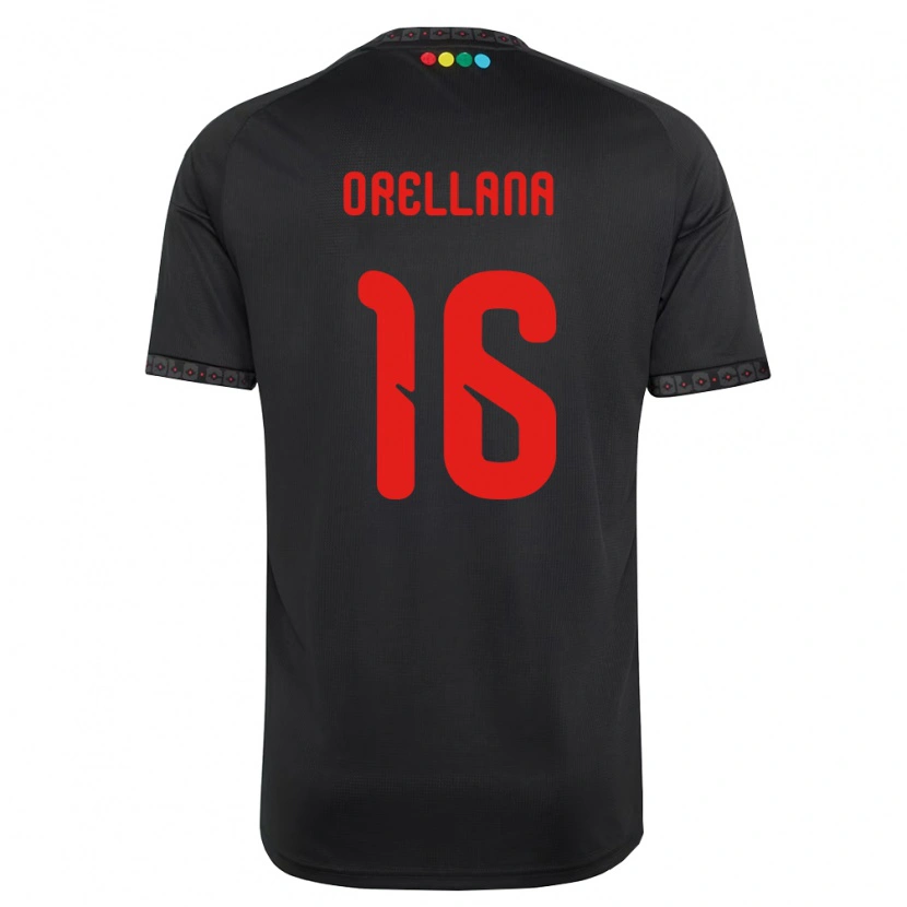 Danxen Criança Camisola Matías Orellana #16 Preto Vermelho Alternativa 2026/27 Camisa Brasil