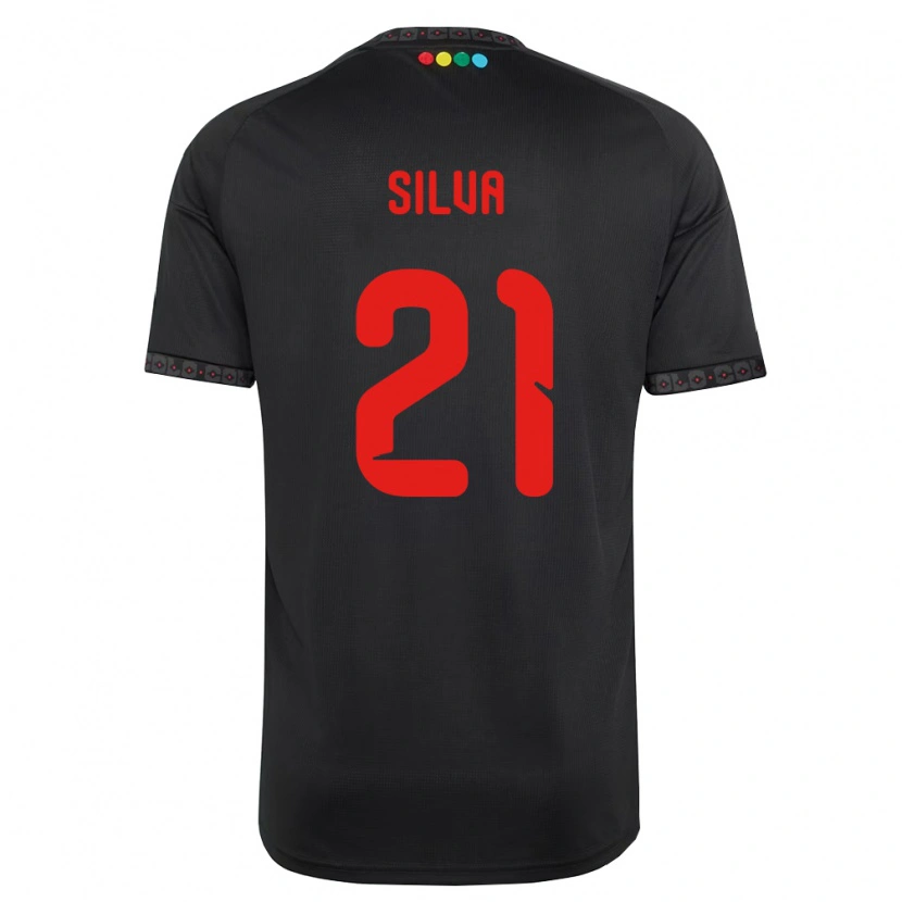 Danxen Criança Camisola Agustin Silva #21 Preto Vermelho Alternativa 2026/27 Camisa Brasil