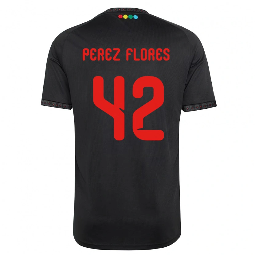 Danxen Criança Camisola Benjamín Pérez #42 Preto Vermelho Alternativa 2026/27 Camisa Brasil