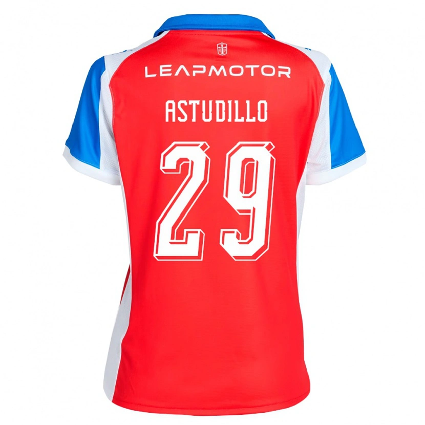Danxen Criança Camisola Aaron Astudillo #29 Vermelho Azul Alternativa 2026/27 Camisa Brasil