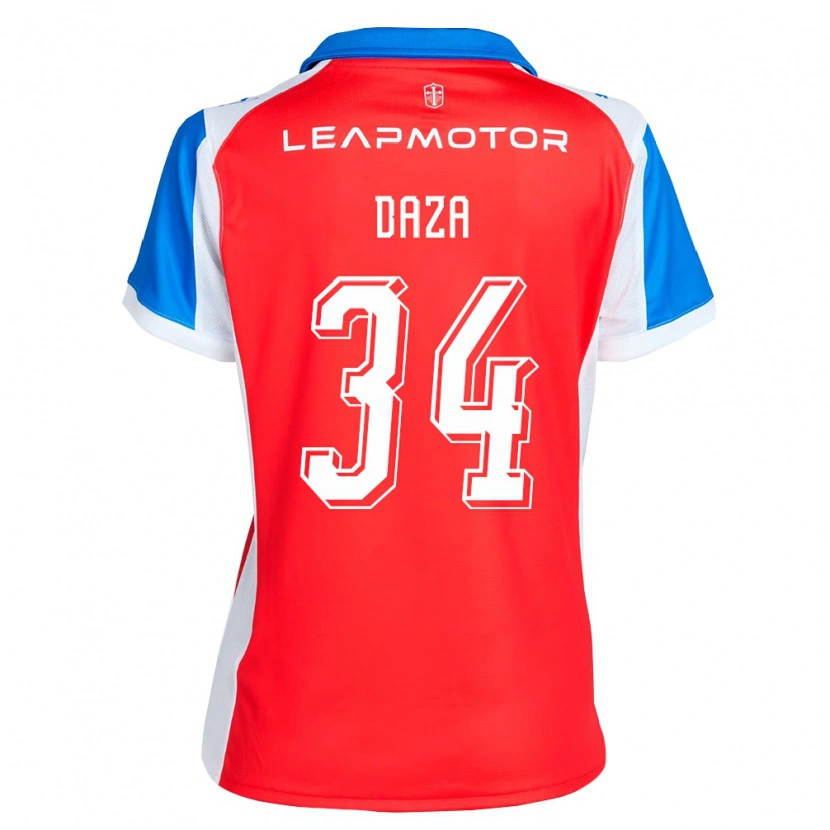 Danxen Criança Camisola Francisco Daza #34 Vermelho Azul Alternativa 2026/27 Camisa Brasil