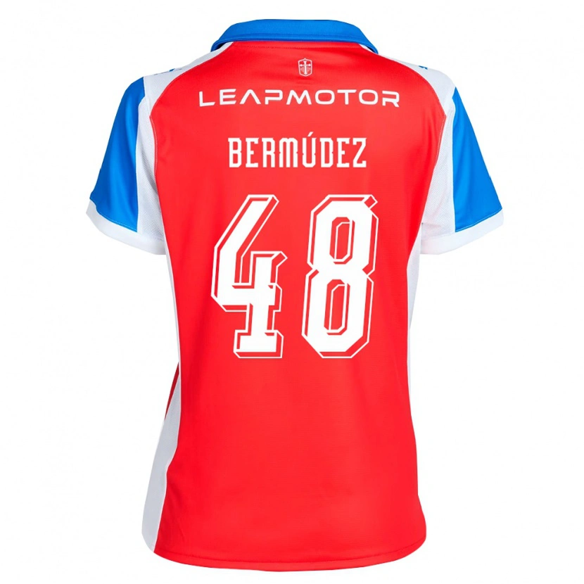 Danxen Criança Camisola Diego Bermúdez #48 Vermelho Azul Alternativa 2026/27 Camisa Brasil