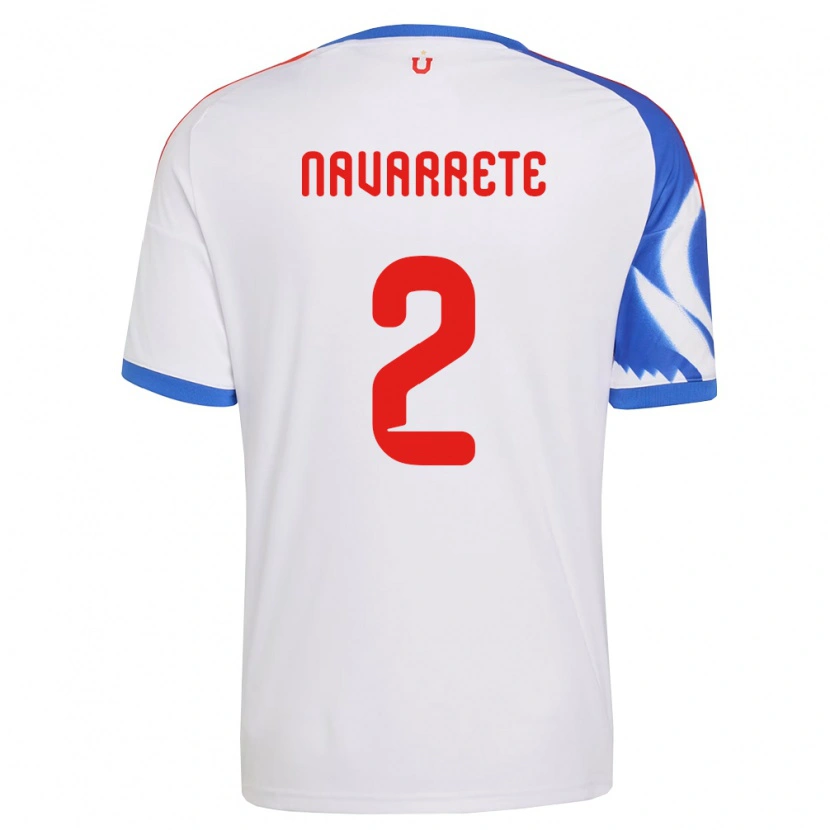 Danxen Criança Camisola Daniel Navarrete #2 Branco Azul Marinho Alternativa 2026/27 Camisa Brasil