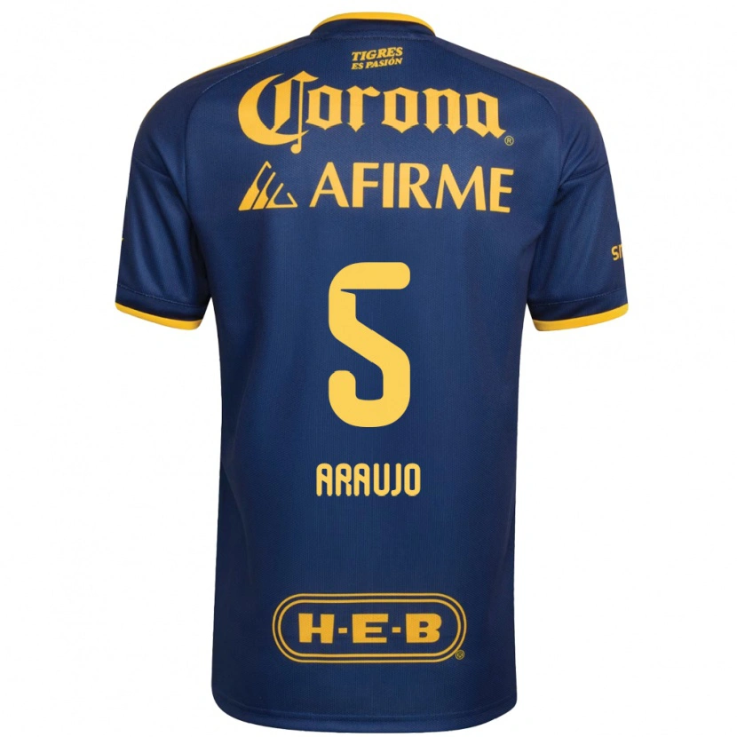 Danxen Criança Camisola César Araújo #5 Azul Real Amarelo Alternativa 2026/27 Camisa Brasil
