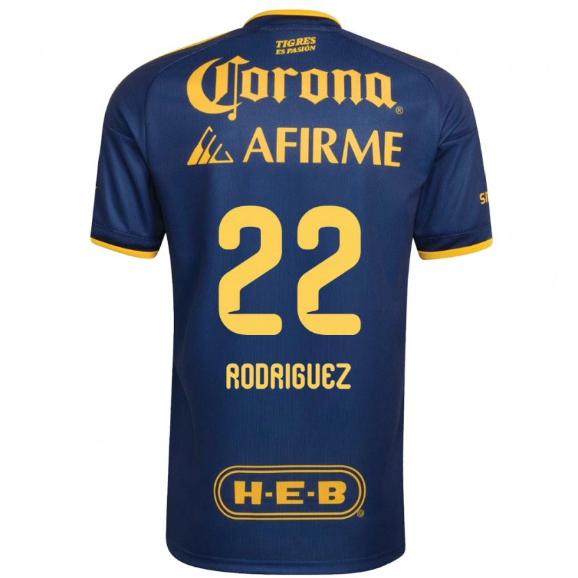 Danxen Criança Camisola Anika Rodriguez #22 Azul Real Amarelo Alternativa 2026/27 Camisa Brasil