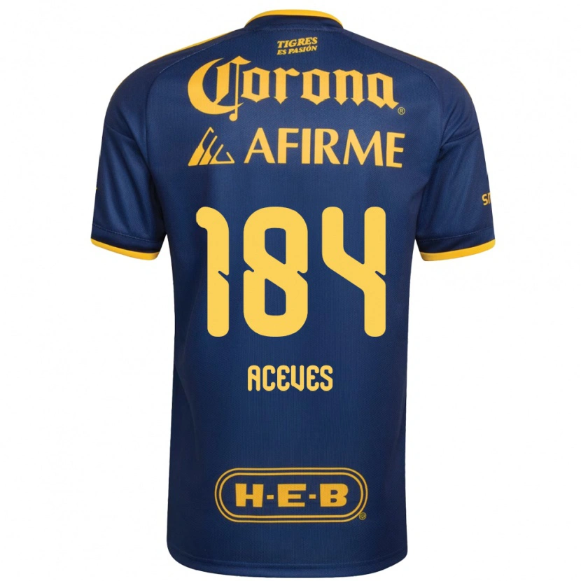 Danxen Criança Camisola Israel Aceves #184 Azul Real Amarelo Alternativa 2026/27 Camisa Brasil