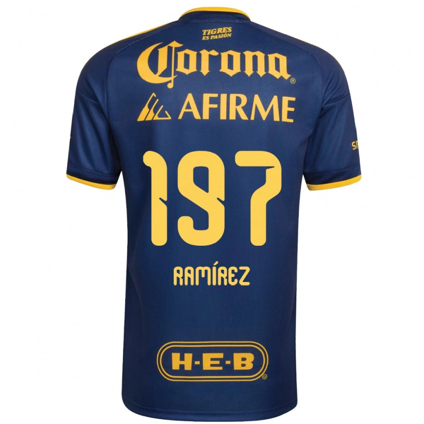 Danxen Criança Camisola Ángel Ramírez #197 Azul Real Amarelo Alternativa 2026/27 Camisa Brasil
