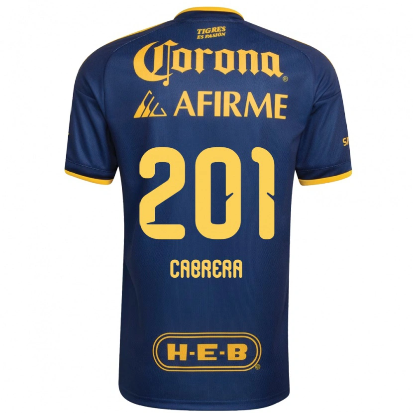 Danxen Criança Camisola Jorge Cabrera #201 Azul Real Amarelo Alternativa 2026/27 Camisa Brasil