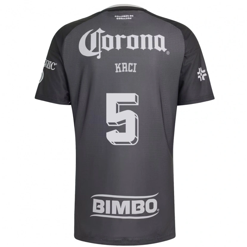 Danxen Criança Camisola Aurelie Kaci #5 Cinza Branco Preto Alternativa 2026/27 Camisa Brasil