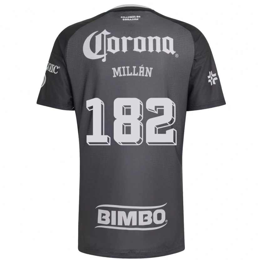 Danxen Criança Camisola Daniel Millán #182 Cinza Branco Preto Alternativa 2026/27 Camisa Brasil