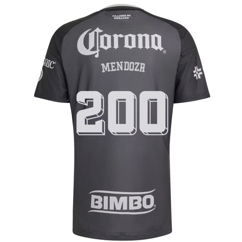 Danxen Criança Camisola Luis Mendoza #200 Cinza Branco Preto Alternativa 2026/27 Camisa Brasil