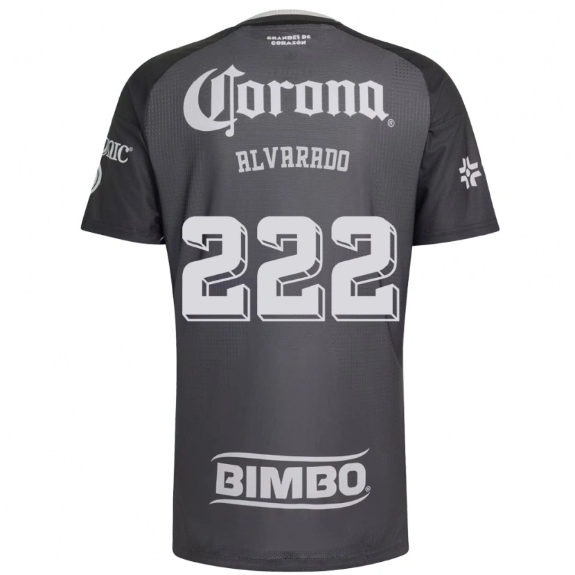 Danxen Criança Camisola Daniel Alvarado #222 Cinza Branco Preto Alternativa 2026/27 Camisa Brasil