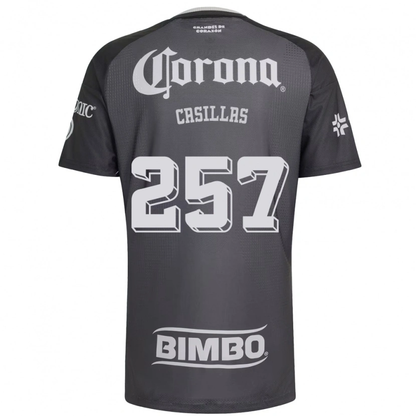 Danxen Criança Camisola Iván Casillas #257 Cinza Branco Preto Alternativa 2026/27 Camisa Brasil