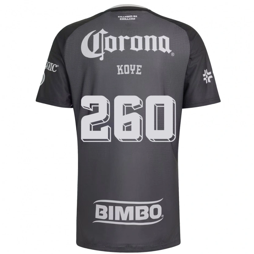 Danxen Criança Camisola Julián Koye #260 Cinza Branco Preto Alternativa 2026/27 Camisa Brasil