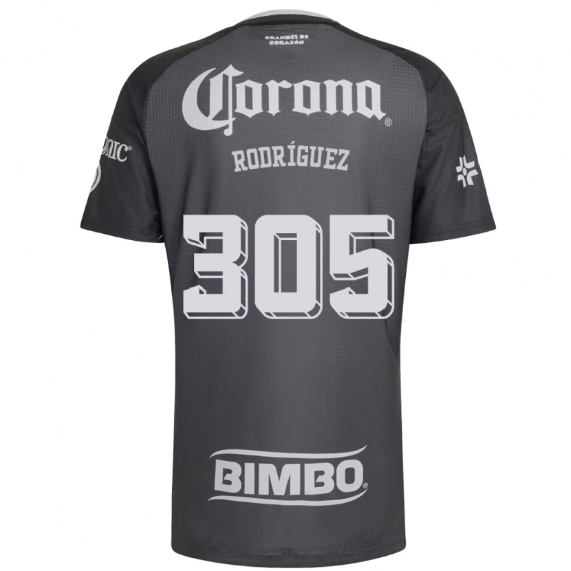 Danxen Criança Camisola Bryan Rodríguez #305 Cinza Branco Preto Alternativa 2026/27 Camisa Brasil