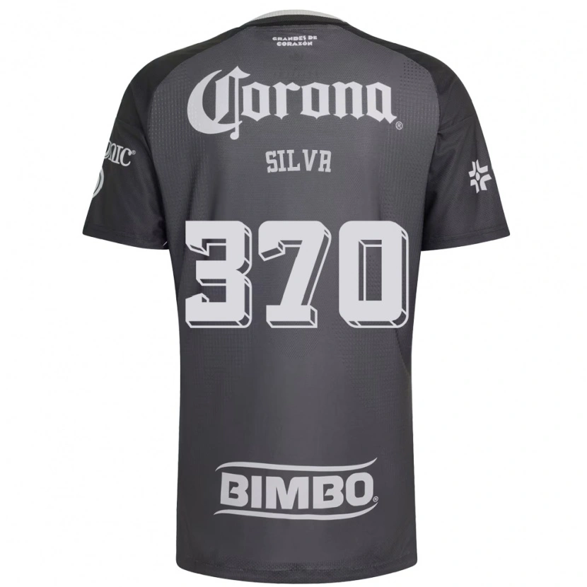 Danxen Criança Camisola Sebastián Silva #370 Cinza Branco Preto Alternativa 2026/27 Camisa Brasil