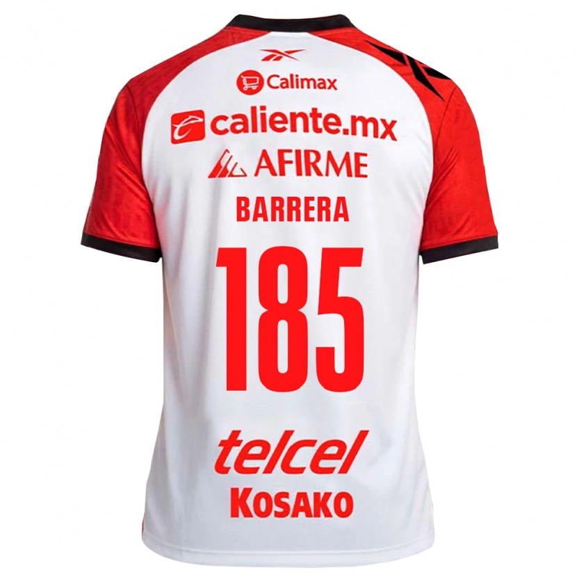 Danxen Criança Camisola Geonathan Barrera #185 Vermelho Branco Preto Alternativa 2026/27 Camisa Brasil