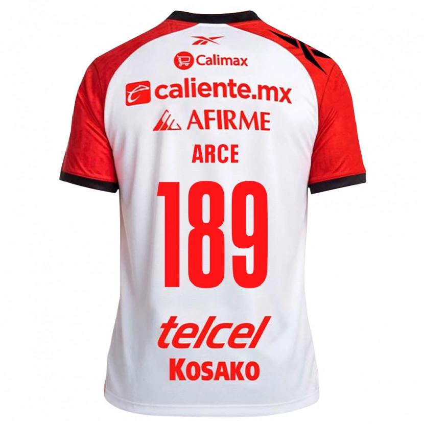 Danxen Criança Camisola Diego Arce #189 Vermelho Branco Preto Alternativa 2026/27 Camisa Brasil