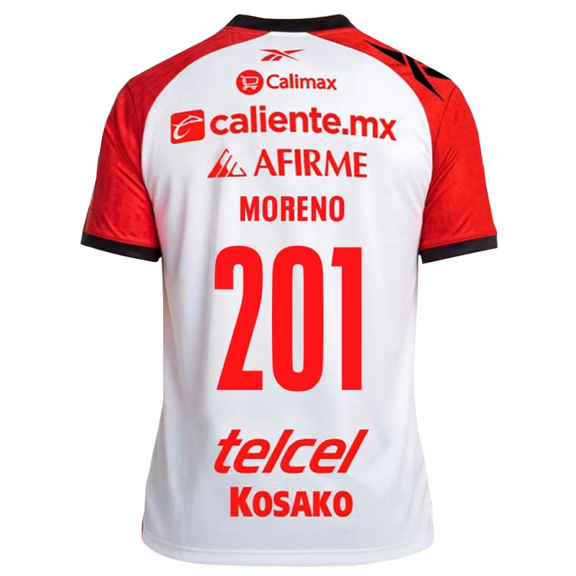 Danxen Criança Camisola Jesús Moreno #201 Vermelho Branco Preto Alternativa 2026/27 Camisa Brasil