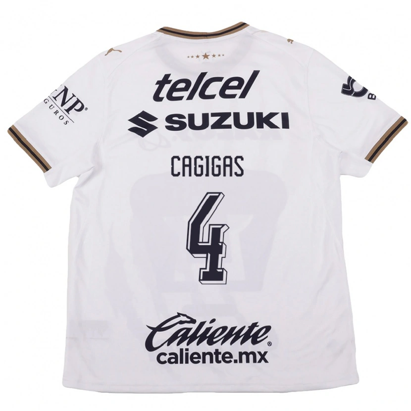 Danxen Criança Camisola Deneva Cagigas #4 Branco Preto Marrom Alternativa 2026/27 Camisa Brasil