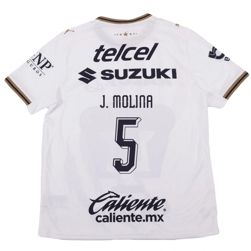 Danxen Criança Camisola Jesús Molina #5 Branco Preto Marrom Alternativa 2026/27 Camisa Brasil