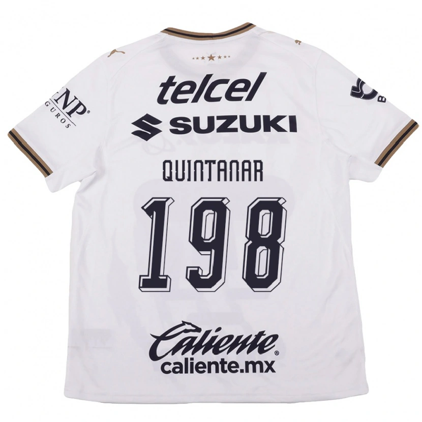 Danxen Criança Camisola Edgar Quintanar #198 Branco Preto Marrom Alternativa 2026/27 Camisa Brasil