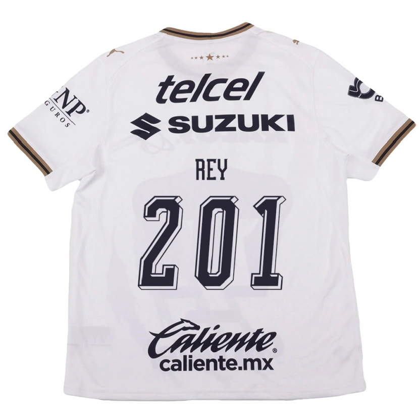 Danxen Criança Camisola Santiago Rey #201 Branco Preto Marrom Alternativa 2026/27 Camisa Brasil