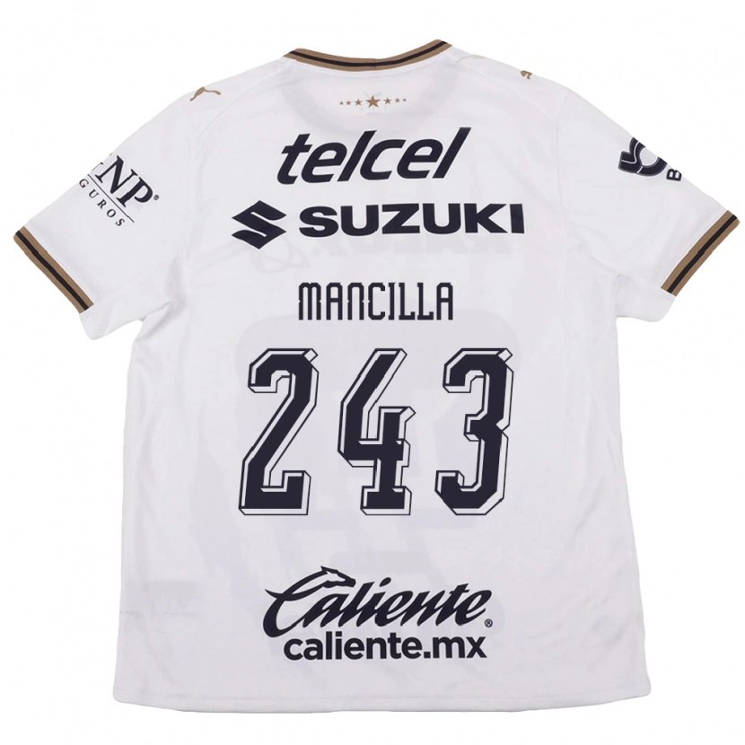 Danxen Criança Camisola José Mancilla #243 Branco Preto Marrom Alternativa 2026/27 Camisa Brasil